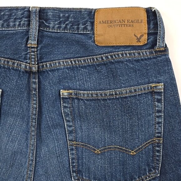 American Eagle Outfitters Men's Blue Faded Slim Straight Leg Jeans Size 30 - Picture 7 of 13